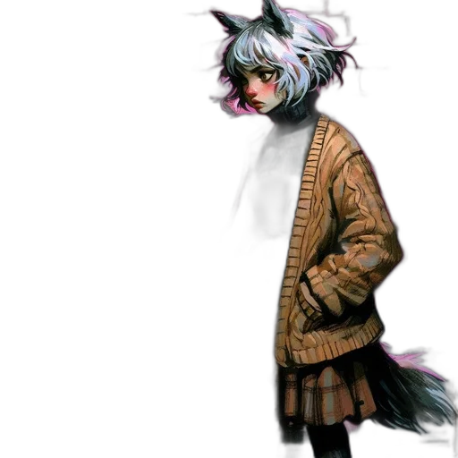 animal, jacket, staff, creature transparent PNG cut-out