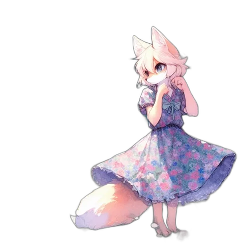 dress, flower, creature, animal transparent PNG cut-out