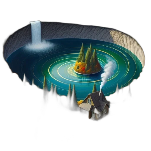 umbrella, concept art, pixel art, underwater transparent PNG cut-out
