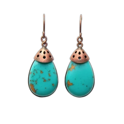 jewelry, pair, earrings, turquoise transparent PNG cut-out