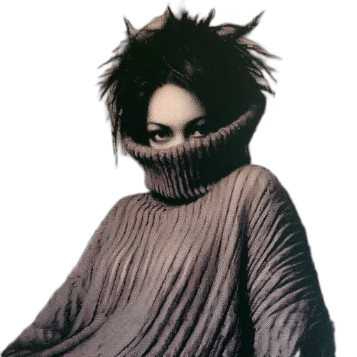 mask, hair, jacket, creature transparent PNG cut-out