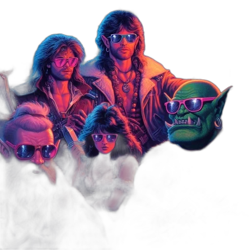 jacket, concept art, comic book art, vaporwave transparent PNG cut-out