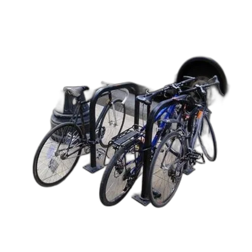 3d render, photorealistic, bicycles, parked transparent PNG cut-out