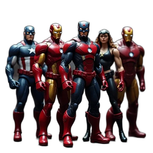 comic book art, concept art, 3d render, avengers transparent PNG cut-out