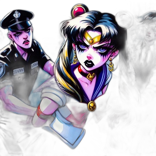 concept art, vaporwave, comic book art, anime transparent PNG cut-out