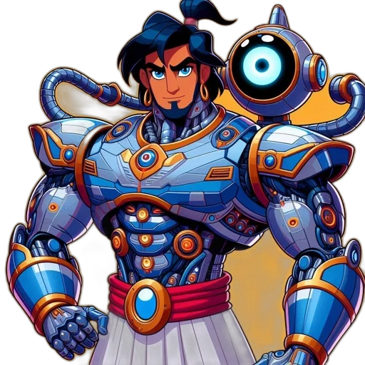 robot, weapon, sword, staff transparent PNG cut-out