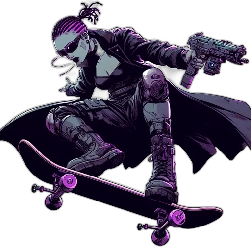 weapon, comic book art, concept art, cyberpunk transparent PNG cut-out