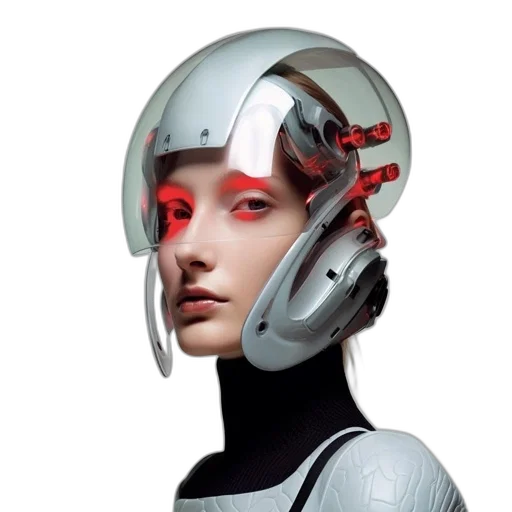 robot, face, mask, cyberpunk transparent PNG cut-out