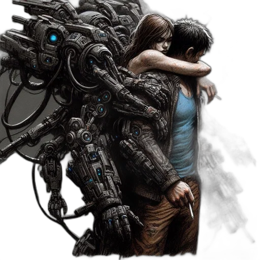 robot, cyberpunk, concept art, comic book art transparent PNG cut-out