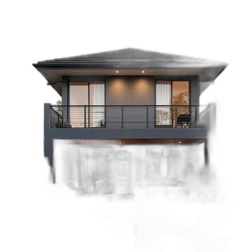 building, furniture, umbrella, 3d render transparent PNG cut-out