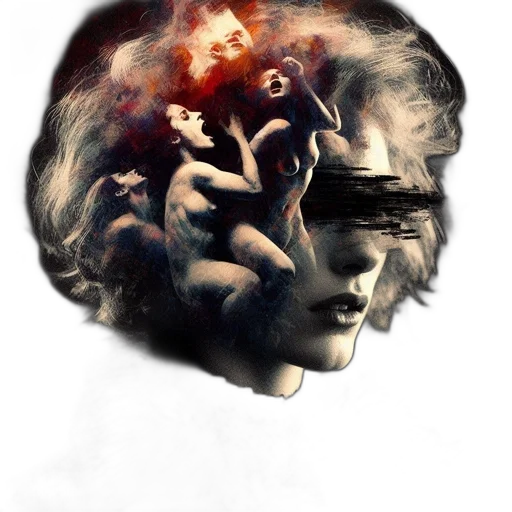 face, mask, crown, hair transparent PNG cut-out