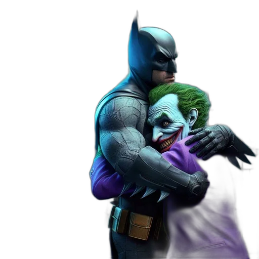concept art, comic book art, batman, joker transparent PNG cut-out
