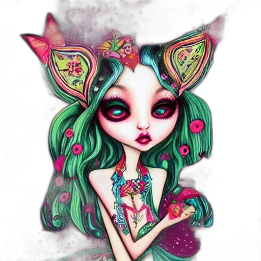 mask, fantasy art, concept art, watercolor transparent PNG cut-out