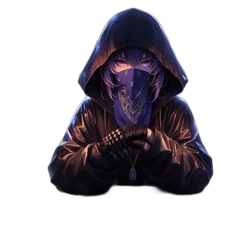 mask, jacket, face, concept art transparent PNG cut-out