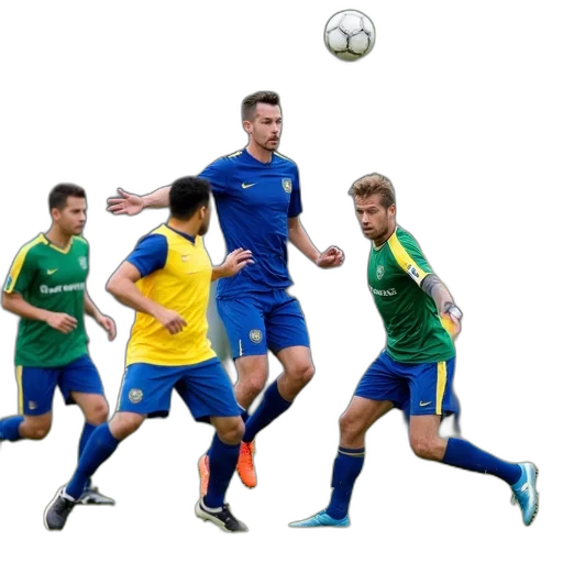 group, men, playing, soccer transparent PNG cut-out
