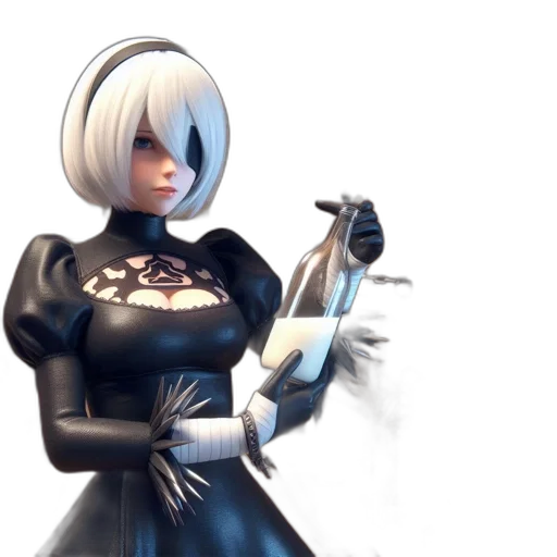 robot, weapon, staff, dress transparent PNG cut-out