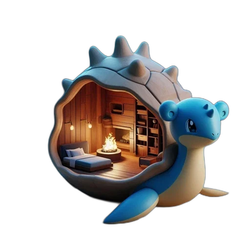dragon, furniture, 3d render, concept art transparent PNG cut-out