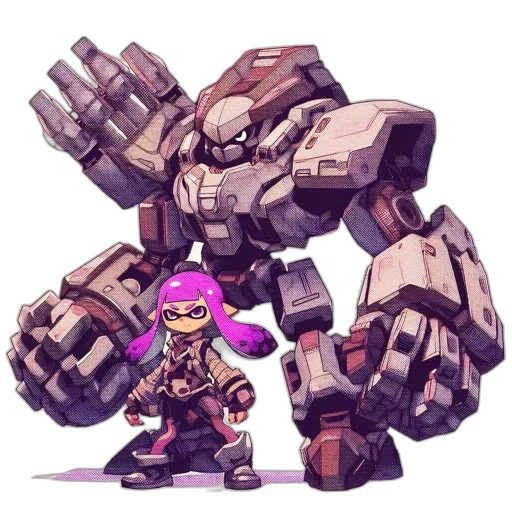 robot, weapon, pixel art, concept art transparent PNG cut-out