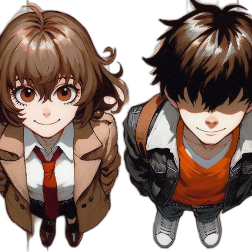 jacket, anime, concept art, pixel art transparent PNG cut-out