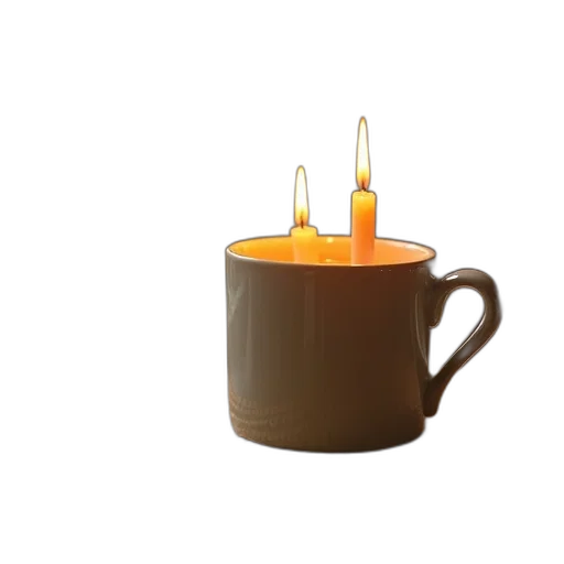 3d render, photorealistic, two, candles transparent PNG cut-out