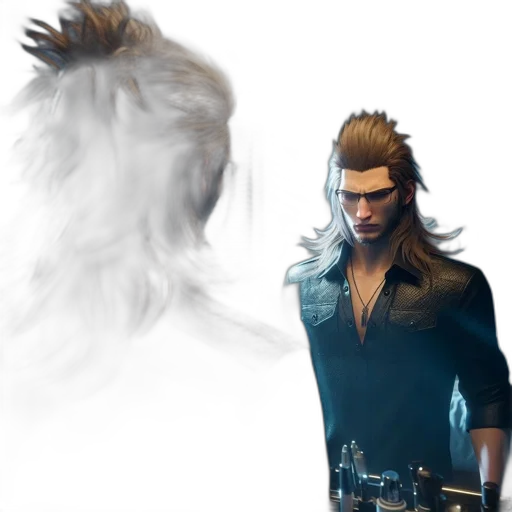 mask, hair, weapon, staff transparent PNG cut-out