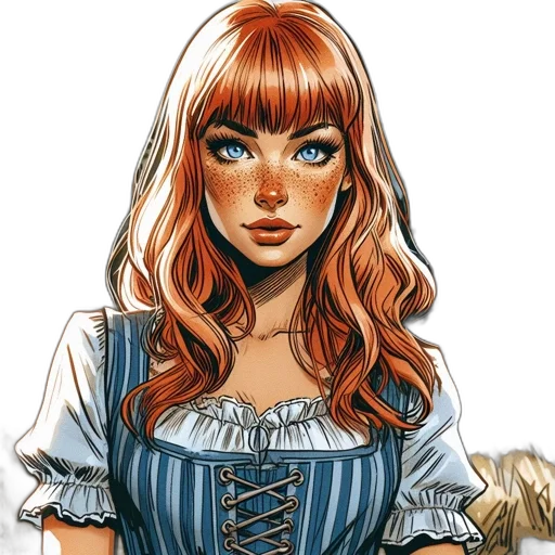 dress, comic book art, fantasy art, cartoon transparent PNG cut-out