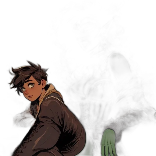 dragon, creature, staff, mask transparent PNG cut-out