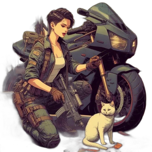 weapon, jacket, cyberpunk, concept art transparent PNG cut-out
