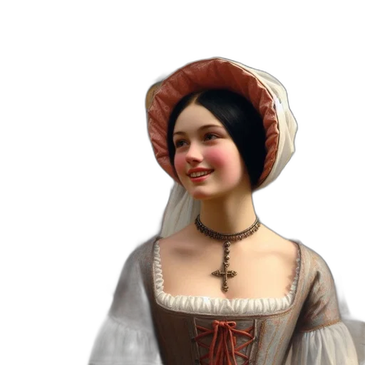 hat, face, dress, staff transparent PNG cut-out