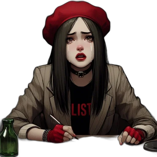 jacket, hat, face, jewelry transparent PNG cut-out