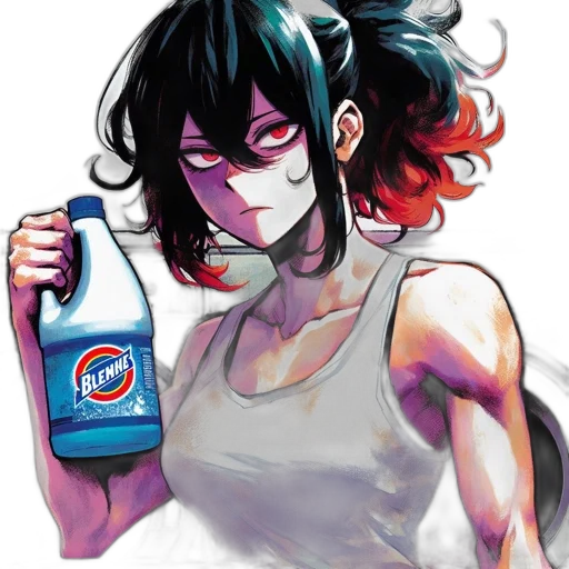bottle, dress, comic book art, vaporwave transparent PNG cut-out