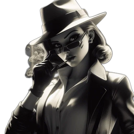 hat, jacket, comic book art, concept art transparent PNG cut-out