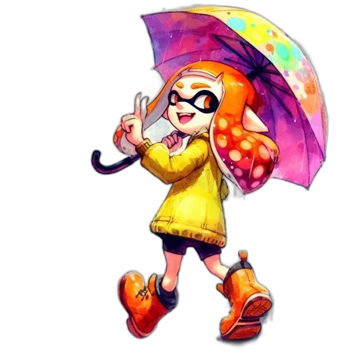 umbrella, dress, jacket, staff transparent PNG cut-out