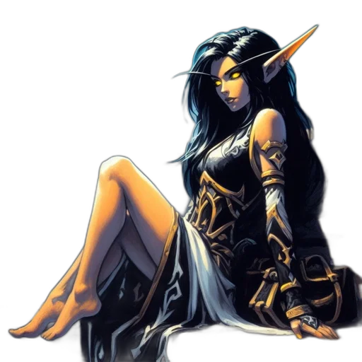 dress, staff, jewelry, fantasy art transparent PNG cut-out