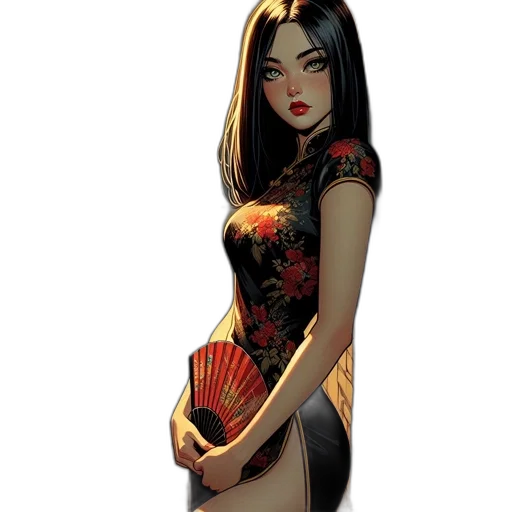 dress, comic book art, concept art, fantasy art transparent PNG cut-out
