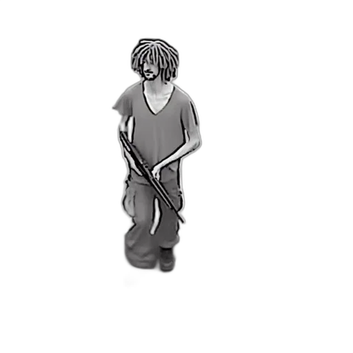 staff, hair, weapon, jacket transparent PNG cut-out