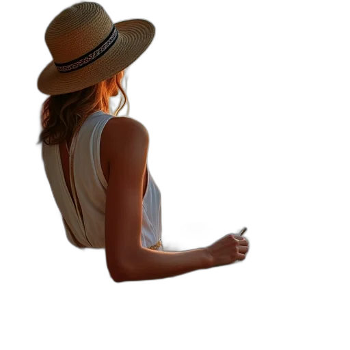 hat, dress, jewelry, staff transparent PNG cut-out