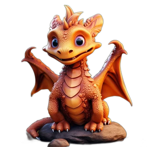 dragon, creature, animal, staff transparent PNG cut-out