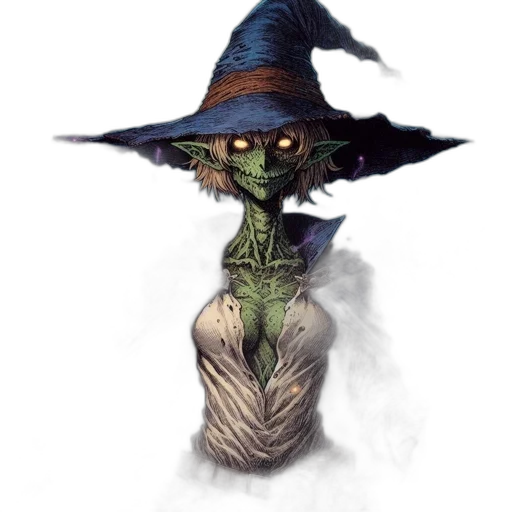staff, hat, mask, creature transparent PNG cut-out