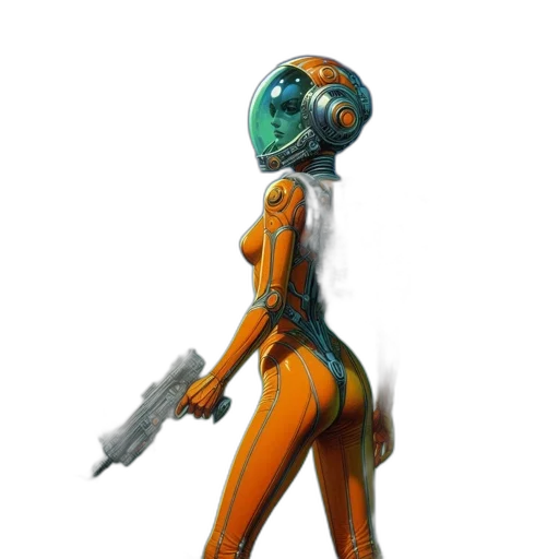 robot, staff, weapon, creature transparent PNG cut-out