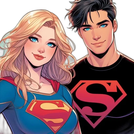 comic book art, concept art, cartoon, two transparent PNG cut-out