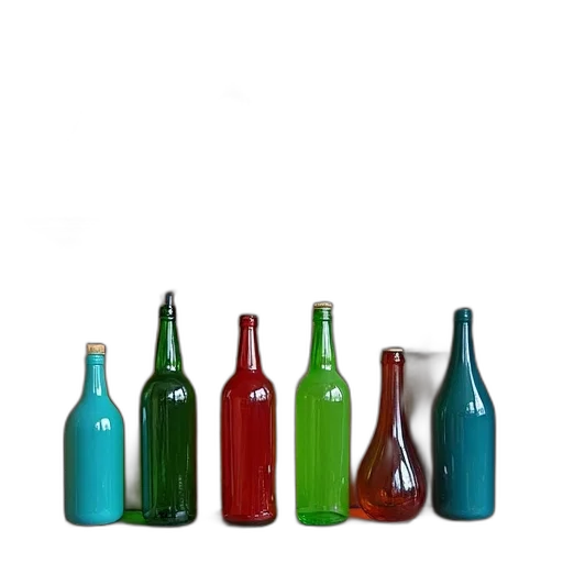 bottle, 3d render, photorealistic, green transparent PNG cut-out