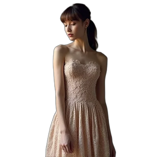 dress, jewelry, face, creature transparent PNG cut-out