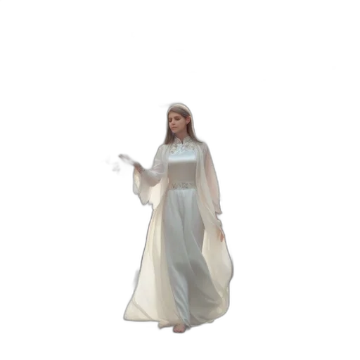 dress, staff, 3d render, concept art transparent PNG cut-out