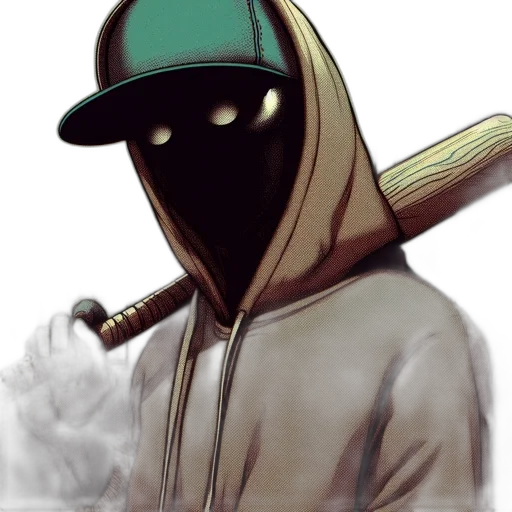 mask, staff, jacket, hat transparent PNG cut-out