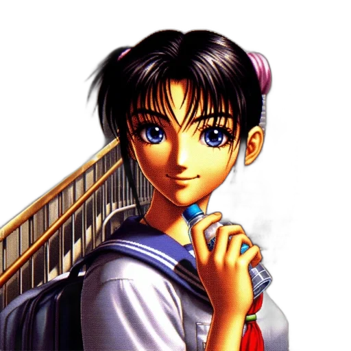 anime, photorealistic, pixel art, vaporwave transparent PNG cut-out