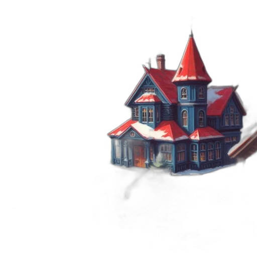 building, 3d render, concept art, watercolor transparent PNG cut-out