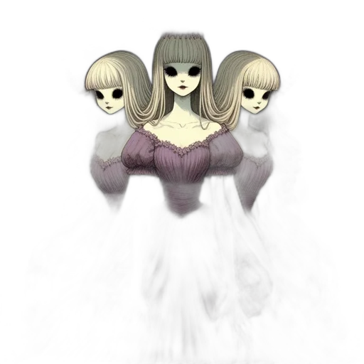 mask, dress, creature, hair transparent PNG cut-out