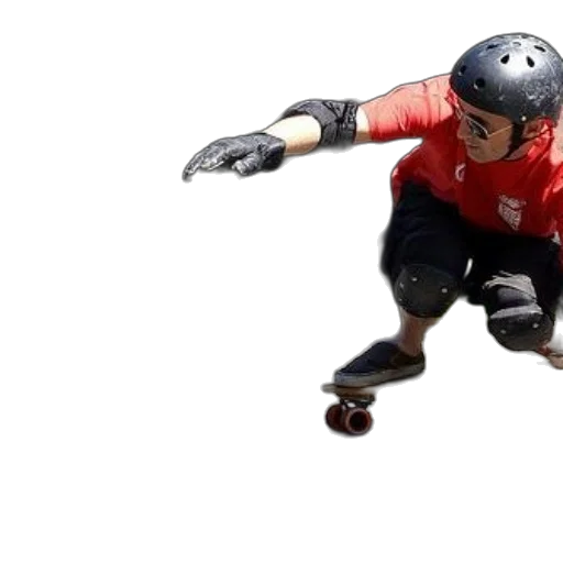 skateboarder, wearing, red, shirt transparent PNG cut-out