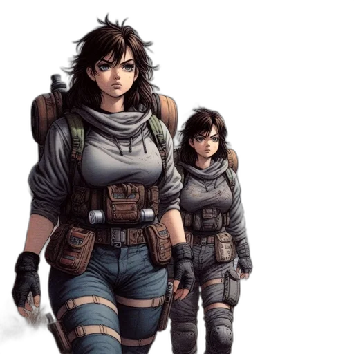 concept art, comic book art, cyberpunk, fantasy art transparent PNG cut-out